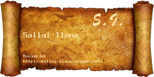 Sallai Ilona névjegykártya